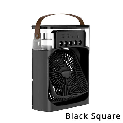 Prenosný zvlhčovač vzduchu 3 v 1 Klimatizácie USB elektrický ventilátor LED Nočné svetlo Vodná hmla Zábavný ochladzovač vzduchu pre domácnosť