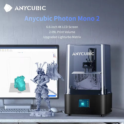 3D tlačiareň ANYCUBIC Photon Mono 2 3D tlačiareň 6,6-palcová UV živica fototvrdnutie 4K+ LCD s vysokým rozlíšením Veľkosť tlače 165*143*89mm