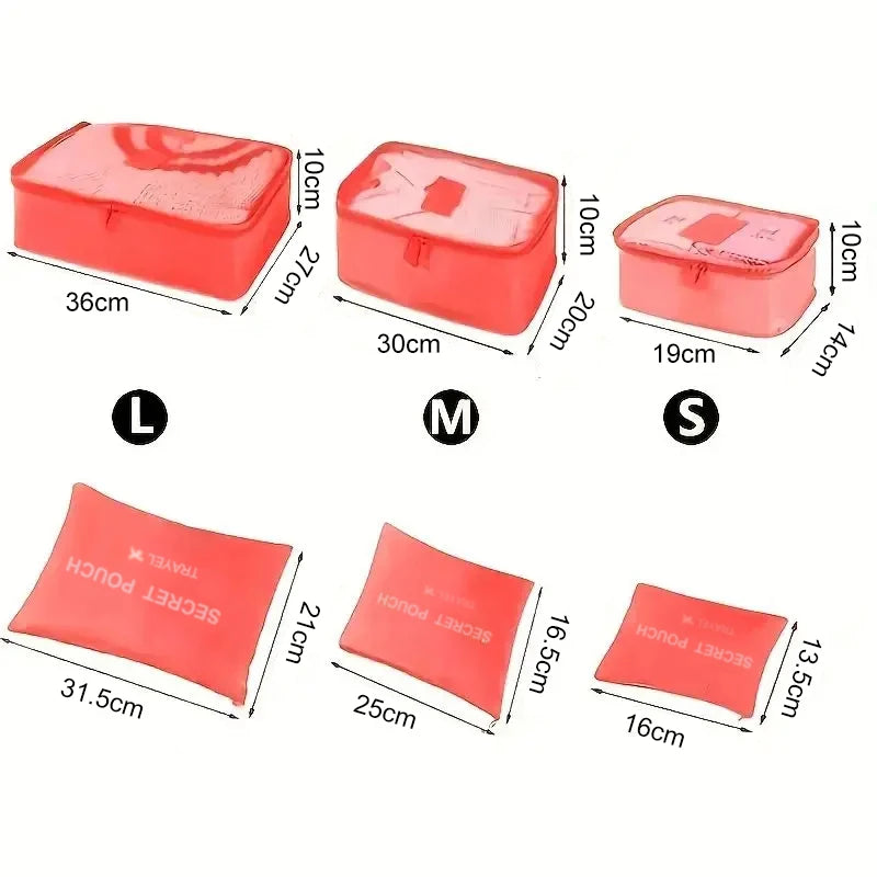 6 ks cestovných tašiek na uloženie batožiny, všestranné ľahké úložné vrecko, prachotesná taška