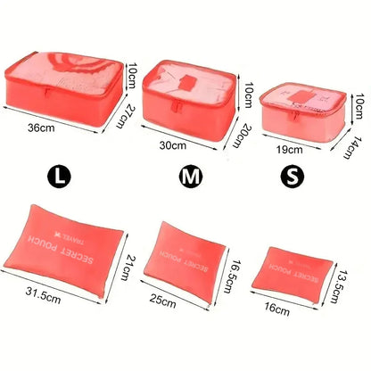 6 ks cestovných tašiek na uloženie batožiny, všestranné ľahké úložné vrecko, prachotesná taška