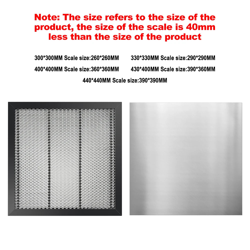 Laserové vybavenie ACMER Voštinový pracovný stôl pre laserový gravírovací stroj Sculpfun XTOOL na rezanie CO2 300x300/400x400/440x440mm