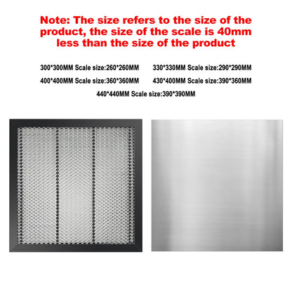 Laserové vybavenie ACMER Voštinový pracovný stôl pre laserový gravírovací stroj Sculpfun XTOOL na rezanie CO2 300x300/400x400/440x440mm