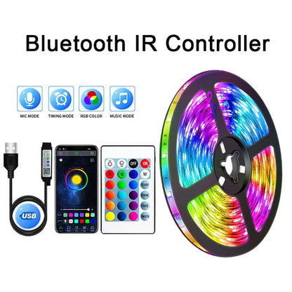 LED pásik RGB 5050 WS2812b Bluetooth ovládanie pomocou aplikácie Chasing Effect Lights Flexibilná páska Dióda Stuha TV Podsvietenie Spálňa Dekorácia