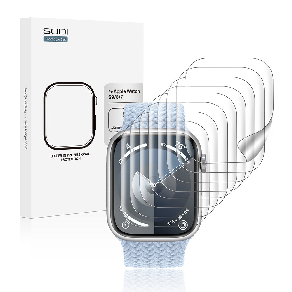 SODI SP04 8-Pack Screen Protector for Apple Watch S9/S8/S7(45mm)