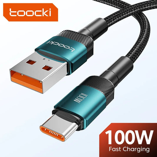 Kábel Toocki 6A USB typu C pre Xiaomi POCO Samsung Huawei 100W rýchlonabíjacia nabíjačka USB C dátový kábel TypeC