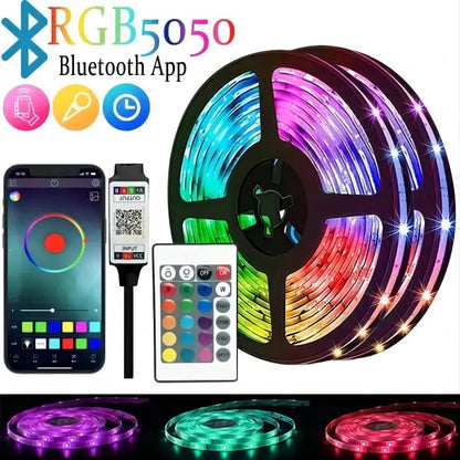LED pásik RGB 5050 WS2812b Bluetooth ovládanie pomocou aplikácie Chasing Effect Lights Flexibilná páska Dióda Stuha TV Podsvietenie Spálňa Dekorácia