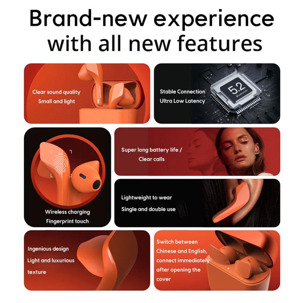 Sabbat Jetpods TWS Earbuds Intelligent Noise Reduction, Bluetooth 5.2 - Coral Red