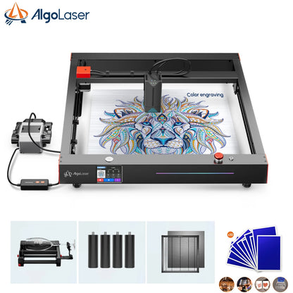 AlgoLaser Delta 22W HD 3,5-palcový laserový gravírovací stroj s dotykovou obrazovkou typu všetko v jednom s inteligentným fotoaparátom, rotačným, laserovým lôžkom, krytom