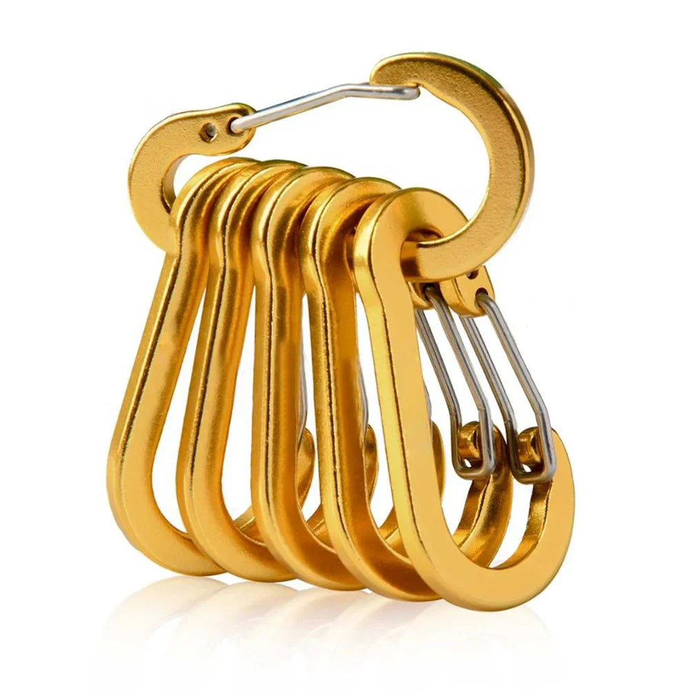 Rybárstvo CC1 6 ks Kľúčenka z hliníkovej zliatiny Vonkajšie kempingové lezenie Snap Clip Lock Spona Háčik Rybárske príslušenstvo