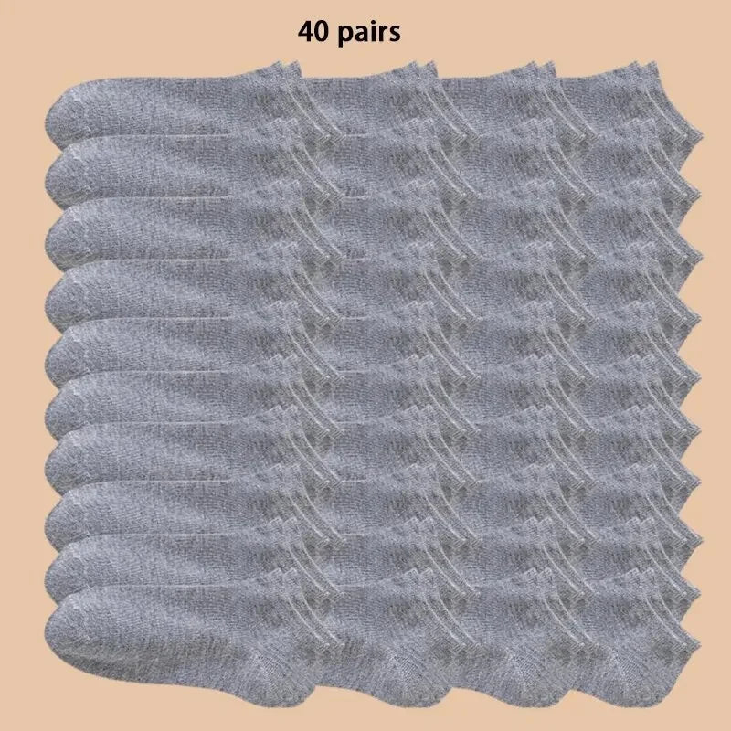 10/40 párov pánskych lodných ponožiek priedušné pot absorbujúce jednofarebné vyzreté atmosférické vysokokvalitné pánske pracovné nízke ponožky