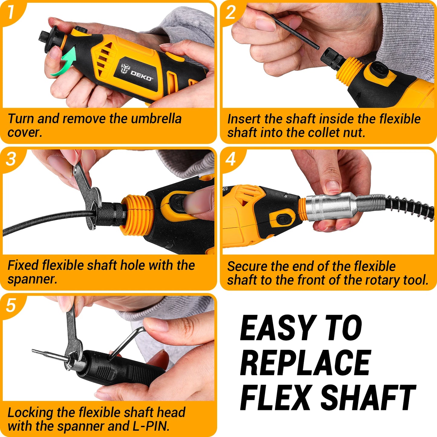 Súprava rotačného náradia DEKO Elektrické ručné rotačné náradie Mini na drevo/kov, elektrická brúska