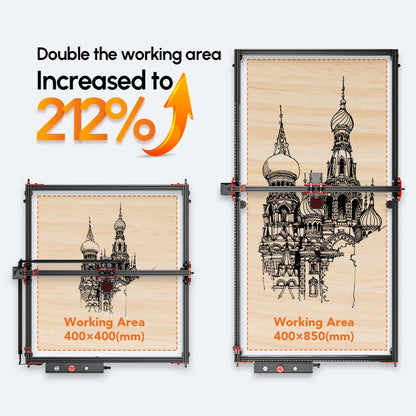 AlgoLaser DIY súprava Laser Master 2 Laserový gravírovací stroj s výkonom 10 W Laserová rezačka a gravírka na drevo a kov 40x40 cm