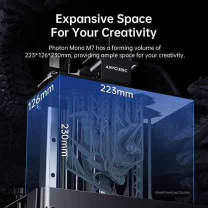 ANYCUBIC Photon Mono M7 14K Mono MSLA 3D tlačiareň 10'' 14K LCD živicová 3D tlačiareň Rýchlosť až 150 mm/h Veľkosť tlače 223*126*230mm