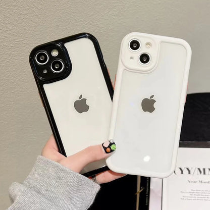 Puzdro na telefón Candy Color pre iPhone 14 11 12 13 Pro Max X XR XS 7 8 SE Priehľadný nárazuvzdorný silikónový priehľadný zadný kryt