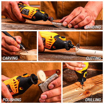 Súprava rotačného náradia DEKO 220v Mini ručné rotačné náradie na drevo/kov, elektrická brúska