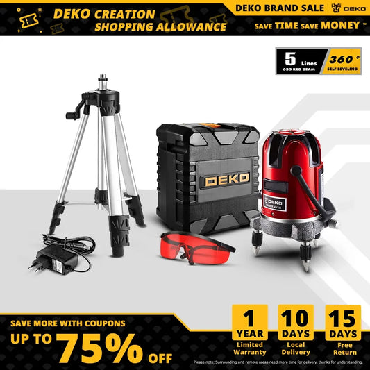 DEKO LL57/58 bodov Červený/Zelený laserová vodováha Samonivelačná horizontálna a vertikálna 360 stupňová úprava Vyššia viditeľnosť