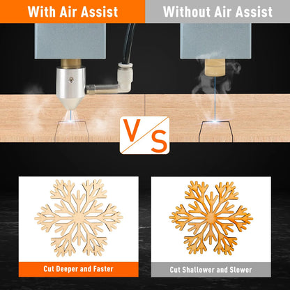 Laserová vzduchová pumpa ACMER C4 s prietokom vzduchu 30 l/min. pre väčšinu laserových rezacích strojov Odstraňovanie dymového prachu Súprava vzduchovej asistencie s nízkou hlučnosťou