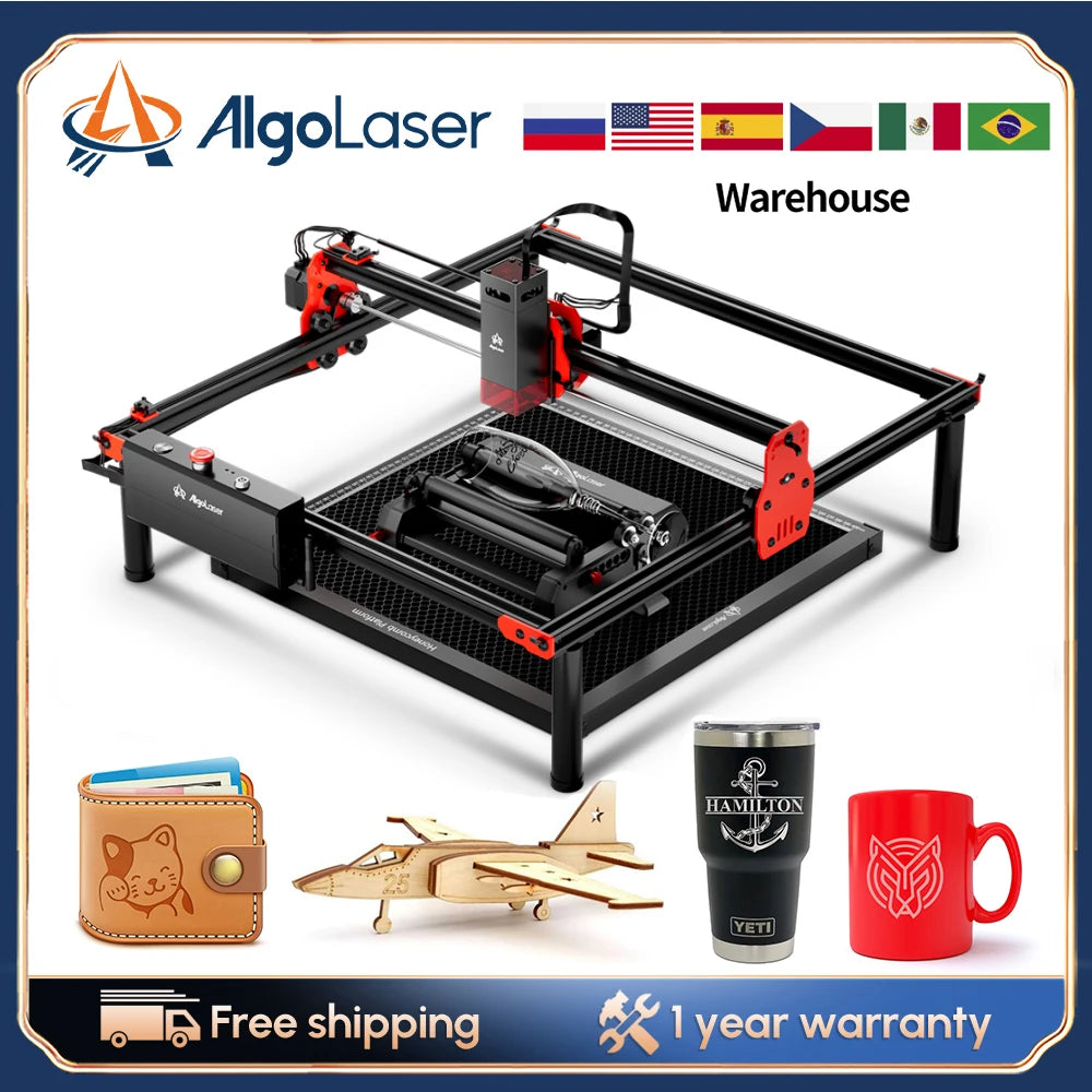 NOVINKA AlgoLaser High Power Mini Laser Grave 40x40CM Carving Area Urob si sám laserový rytec CNC rezanie kovov laserom s ovládaním pomocou aplikácie