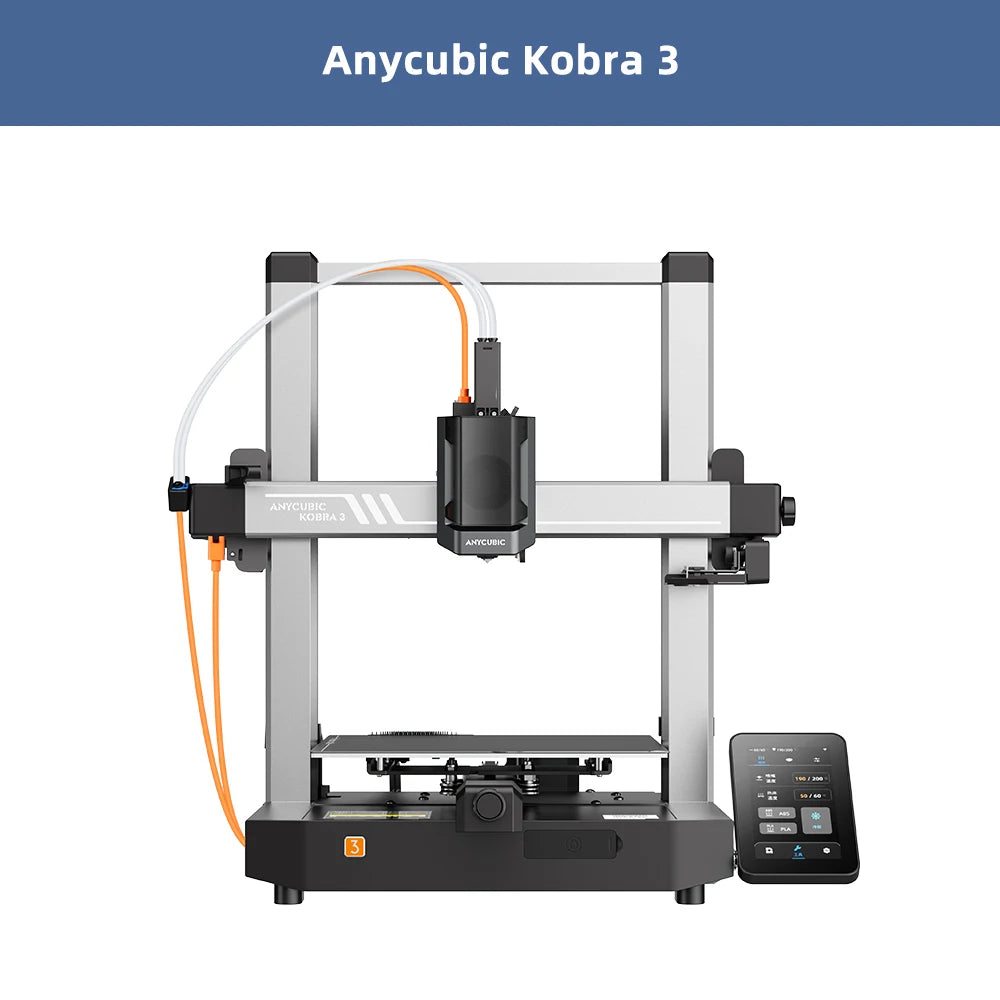 Viacfarebná 3D tlačiareň ANYCUBIC Kobra 3 FDM Tlač v 4 až 8 farbách s maximálnou rýchlosťou tlače 600 mm/s Veľkosť zostavy 250 mm x 250 mm x 260 mm
