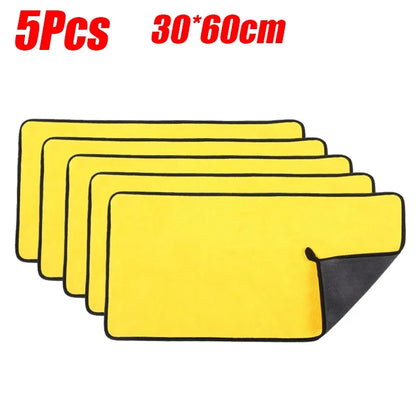 5ks Utierka pre automobilový priemysel z ultrajemných vlákien Zahustená čistiaca handrička Utierka na umývanie a sušenie automobilov Utierka Mäkká a vysoká absorpcia