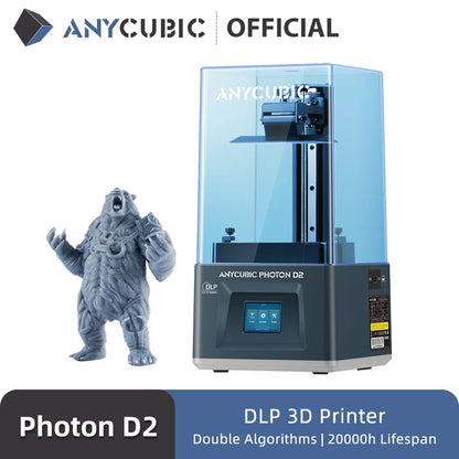Anycubic Photon D2 3D tlačiareň DLP vysokorýchlostná, vysoká presnosť 6,5 * 5,1 * 2,9 palca Veľkosť tlače UV živica 3D tlačiareň impresora 3d