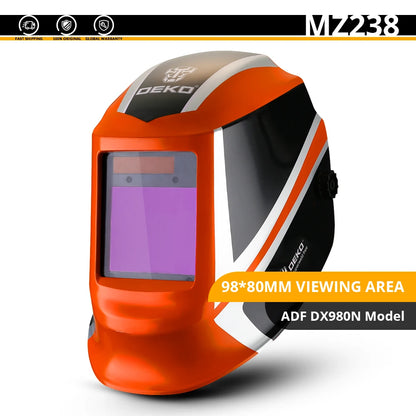 DEKO Skull Solar Auto Darkening Nastaviteľný rozsah 4/9-13 MIG MMA elektrická zváracia maska ​​Zváracia šošovka prilby pre zvárací stroj