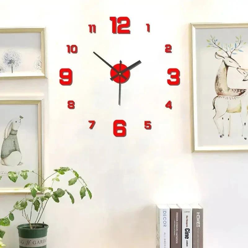 Kreatívne bezrámové nástenné hodiny DlY WallDecal Home Silent Clock Living RoomDekorácia na stenu do kancelárie