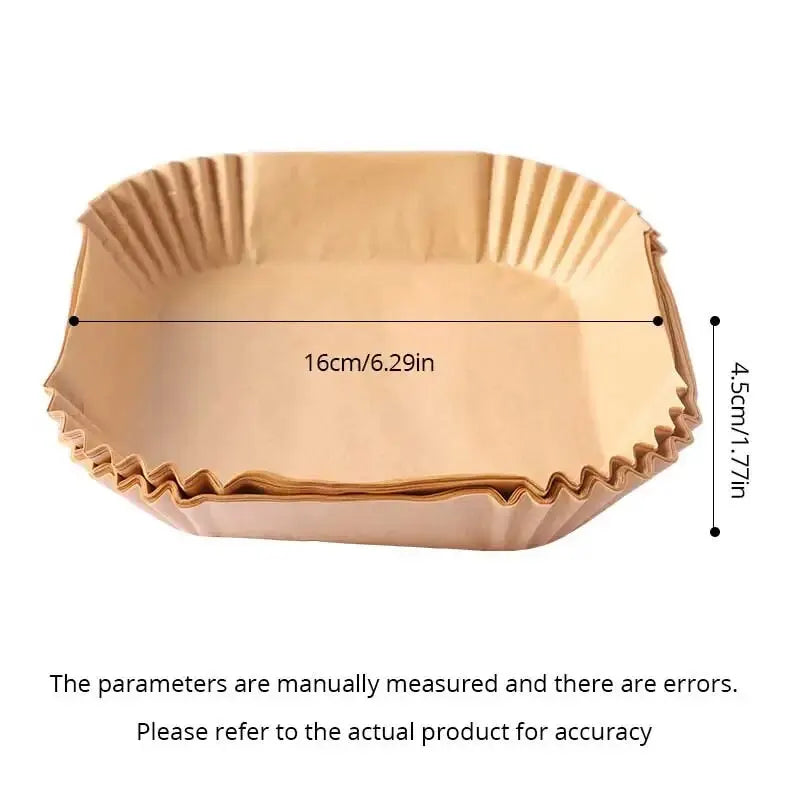 50ks/sada Vzduchová fritéza Jednorazový papier Pergamen Parný hrniec na drevnú hmotu Príslušenstvo vzduchovej fritézy Cheesecake Papier na pečenie pre vzduchovú fritézu