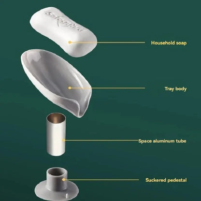 2ks Odtokový držiak na mydlo Tvar listu Nádobka na mydlo Prísavka Zásobník na sušenie Stojan na sprchovanie Nádoba na špongiu Kuchynská kúpeľňa Príslušenstvo