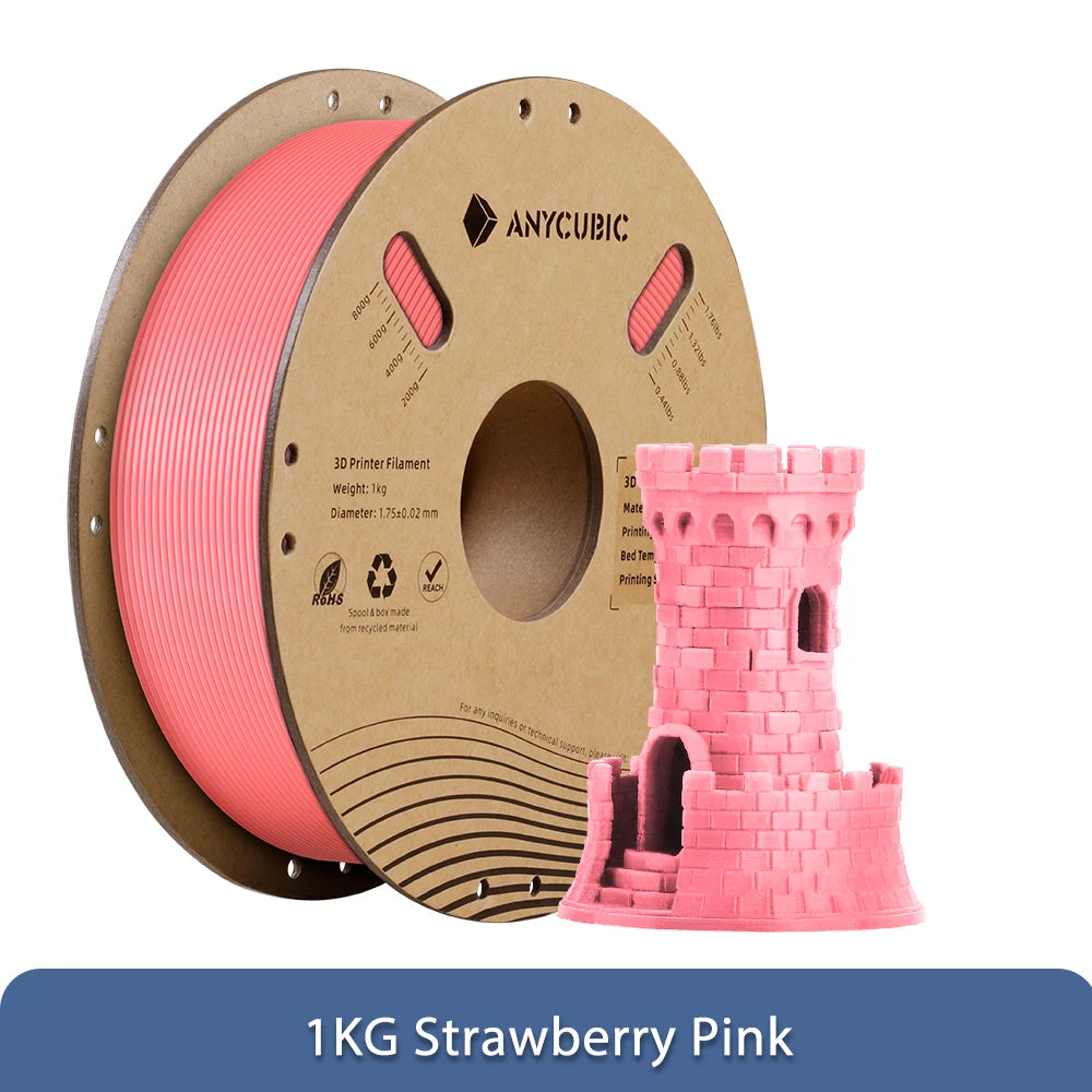 ANYCUBIC 3D tlačiareň Viacfarebné vlákno PLA 1,75 mm 1 kg/kotúč Plastová guma Spotrebný materiál pre FDM 3D tlačiareň Kobra 2 Pro