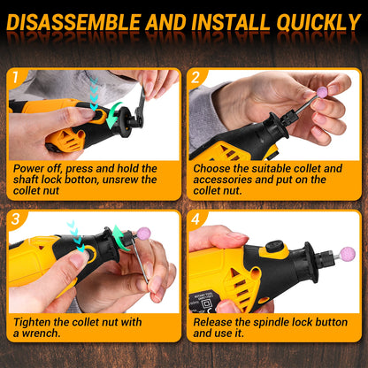 Súprava rotačného náradia DEKO Elektrické ručné rotačné náradie Mini na drevo/kov, elektrická brúska