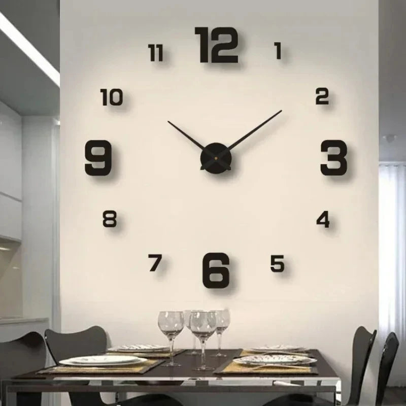 Kreatívne bezrámové nástenné hodiny DlY WallDecal Home Silent Clock Living RoomDekorácia na stenu do kancelárie
