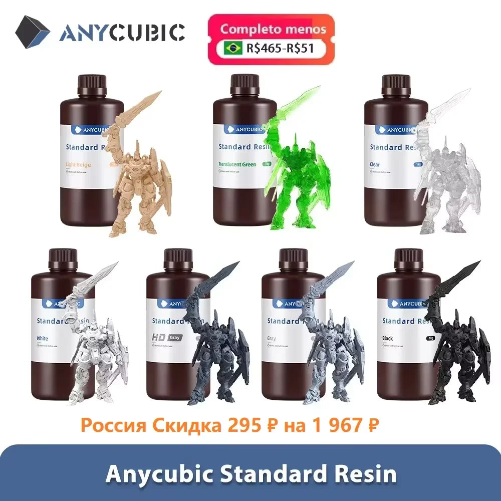 ANYCUBIC 405nm UV živica pre fotónovú 3D tlačiareň Photon Mono X Tlačový materiál LCD Normálna UV citlivá 1kg Tekutina