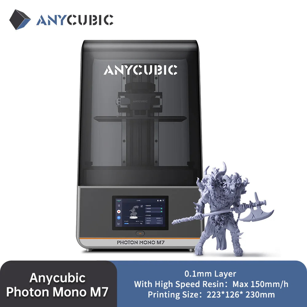 ANYCUBIC Photon Mono M7 14K Mono MSLA 3D tlačiareň 10'' 14K LCD živicová 3D tlačiareň Rýchlosť až 150 mm/h Veľkosť tlače 223*126*230mm