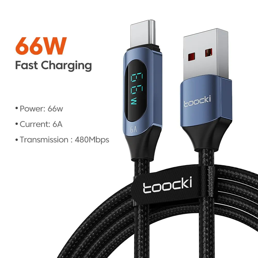 Kábel Toocki typu C na typ C 100W PD rýchlonabíjacia nabíjačka USB C na USB C kábel displeja pre Xiaomi POCO F3 Realme Macbook iPad