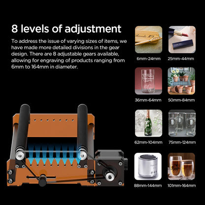 Laserový rotačný valec ACMER M3 360° rotačná os valcového gravírovania pre 95 % laserových gravírovacích strojov na trhu LightBurn GRBL