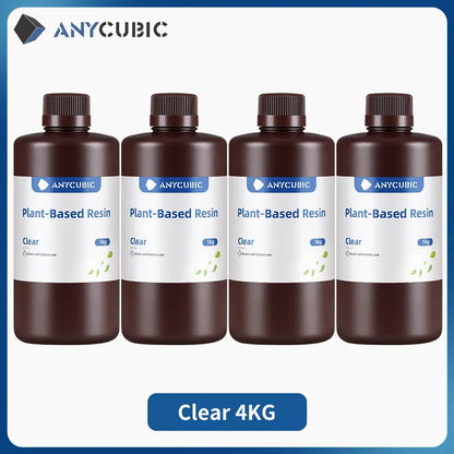 4ks/šarže ANYCUBIC ECO UV živica pre LCD 3D tlačiareň Tekutý 3D tlačový materiál s nízkym zápachom 1kg/fľaša Rastlinná UV živica