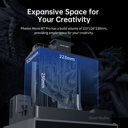 ANYCUBIC Photon Mono M7 Pro UV živicová 3D tlačiareň 10'' 14K LCD 3D tlačiareň s automatickým dopĺňaním živice, vysokorýchlostná veľkosť tlače 223