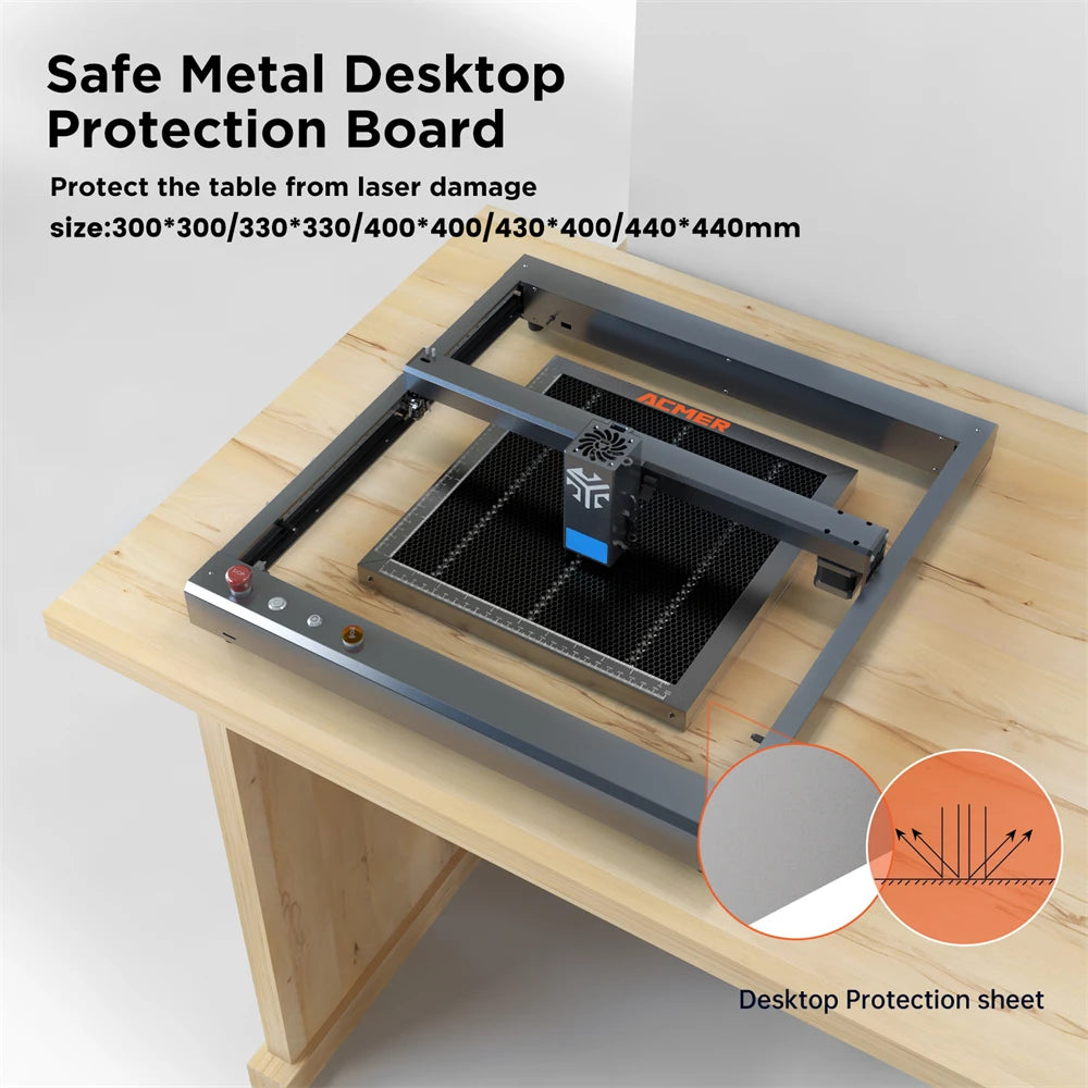 ACMER laserový rezací voštinový pracovný stôl pre P1 10 P2 33W CO2 alebo diódový CNC laserový gravírovací stroj na rezanie 400x400/440x440mm