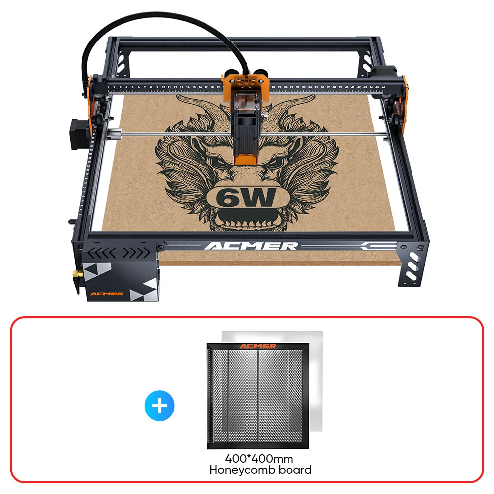 Laserový rezací stroj ACMER P1 S pro 6W s WIFI APP 72W laserový rezací stroj pre drevoobrábací gravírovací stroj na akrylové drevené panely