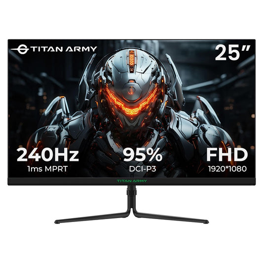 TITAN ARMY P25A2H Gaming Monitor, 25-inch 1920x1080 FHD Screen, 240Hz Refresh Rate, 1ms MPRT, Adaptive Sync, 178° Viewing Angle, 95% DCI-P3 Color Gamut, Support FPS/RTS Game Mode, PIP &amp; PBP Display, Low Blue Light, Wall Mount