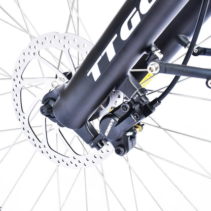 TTGO LK-ZZ-28ST Electric Bike, 250W Motor, 36V 20AH Battery, 700C*45C Tires, 25km/h Max Speed, 180km Range, Hydraulic Disc Brake, Shimano 9 Speed, LCD Display - Black