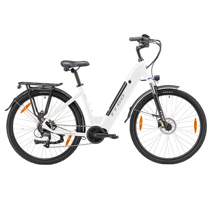 TTGO C7(ZZ-28ST) Electric Bike, 250W BAFANG Mid Drive Motor, 36V 20Ah Battery, 700C*45C Tire, 25km/h Max Speed, 160-180km Range, Hydraulic Disc Brake, Shimano 9-speed, LCD Display - White