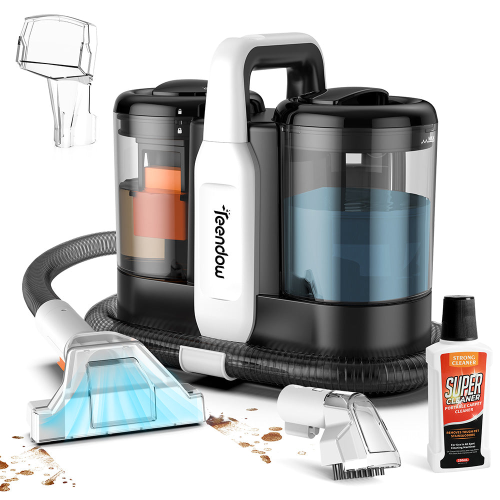 Teendow C5 Washing Vacuum Cleaner Carpet Cleaner, Powerful 500 W Brush Motor,  Low Noise, 1500ml Large Water Tank Capacity, Portable and Compact, Spot Cleaner, Suitable for Cleaning Carpet, Sofa, Stairs, Pets, and Car