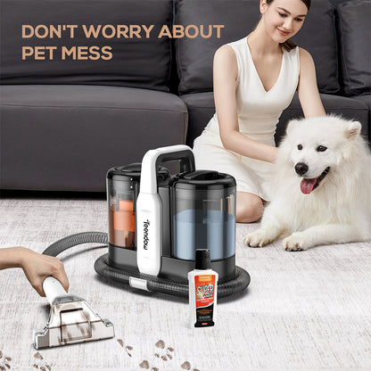 Teendow C5 Washing Vacuum Cleaner Carpet Cleaner, Powerful 500 W Brush Motor,  Low Noise, 1500ml Large Water Tank Capacity, Portable and Compact, Spot Cleaner, Suitable for Cleaning Carpet, Sofa, Stairs, Pets, and Car