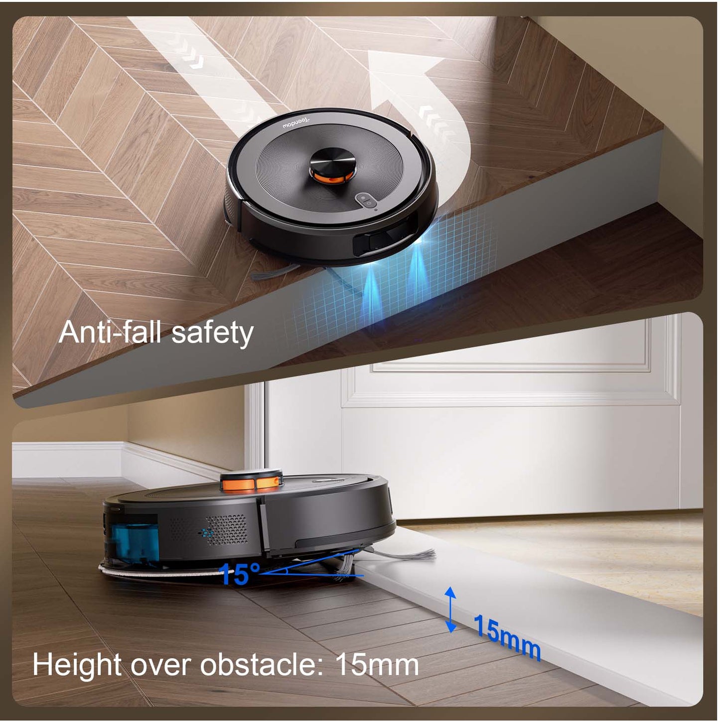 Teendow D10S MAX 2-in-1 Robot Vacuum Cleaner and Mop with Auto-empty Station, 4500Pa Powerful Suction, Smart Mapping