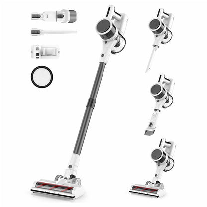 Teendow P11 Pro Cordless Vacuum Cleaner, 126,000Pa Powerful Suction, 30min Runtime, 2200mAh Battery, 450ML Dust Capacity, Quiet Operation ≤75dB, Ideal for Pet Hair &amp; Home Cleaning, White