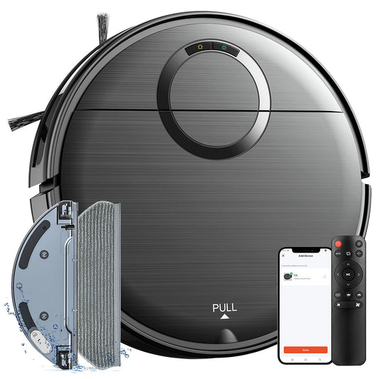 Teendow T7S Robot Vacuum Cleaner and Mop, 2000Pa Powerful Suction, 230ml Water Tank, Smart App &amp; Voice Control, 100min Runtime, Self-Charging, 4 Cleaning Modes, Obstacle Avoidance, Ideal for Pet Owners