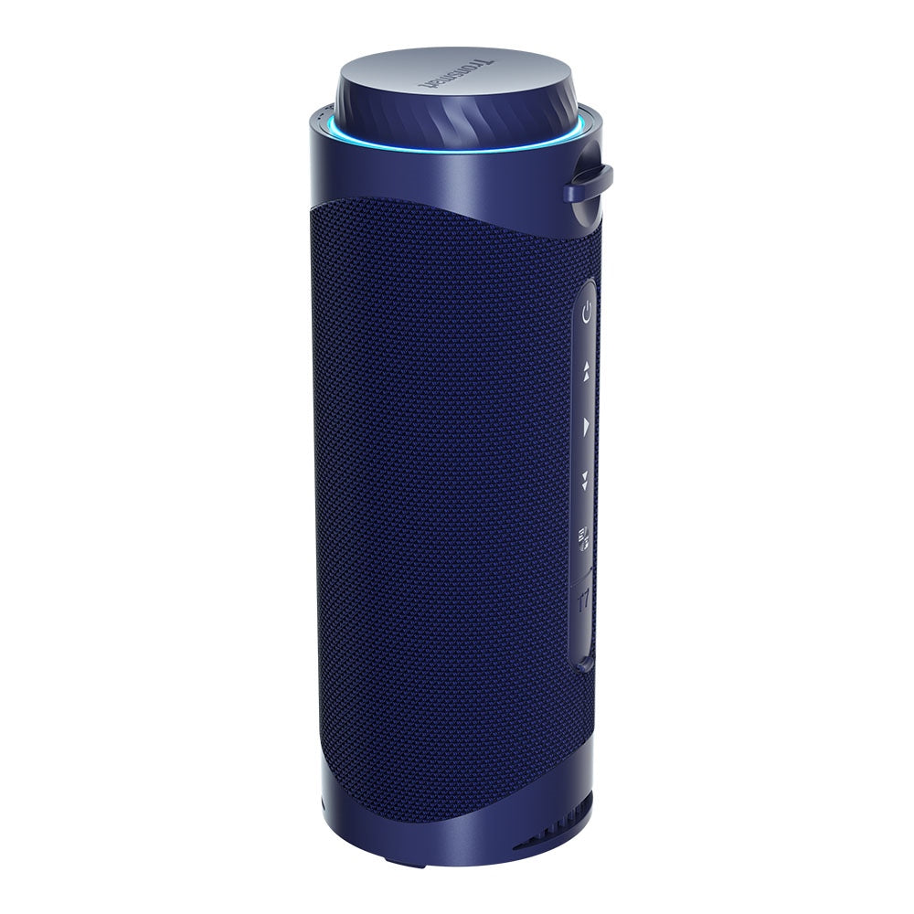 Tronsmart T7 Portable Bluetooth Speaker with LED Lights, 30W Output, SoundPulse, TWS, ATS2853, IPX7 Waterproof, Custom Equalizers - Dark Blue