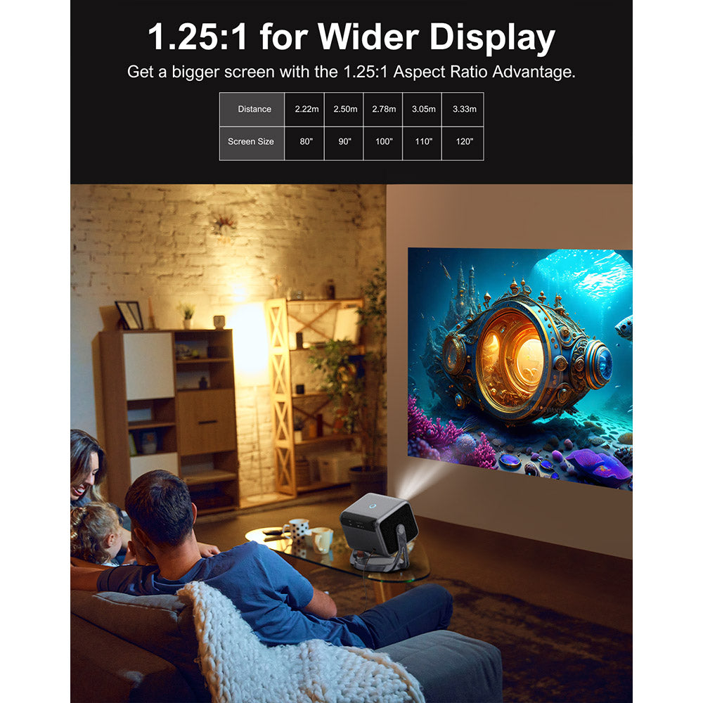 [Netflix 1080P &amp; Android TV 11.0] ULTIMEA Nova C40 Projector with Gimbal Stand, 600 ANSI, 4K Decoding, Native 1080P, Bluetooth 5.3, Android TV 11.0, Dolby Audio, Auto Focus &amp; Keystone